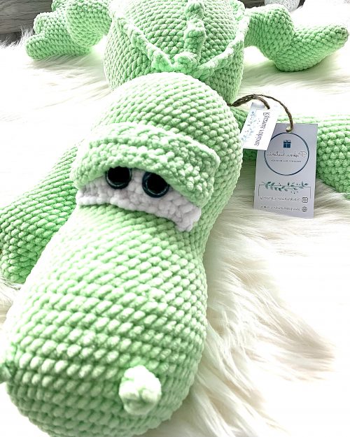 Zielony krokodylm maskotka ręcznie robiona na szydełku sklep